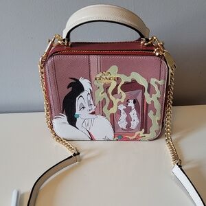 Coach X Disney Cruella Small Box Crossbody, New Without Tags